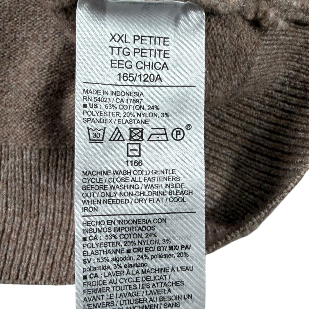 Old Navy Women's SoSoft Crop Cardigan XXL Petite Driftwood Brown Button Front - Picture 8 of 9
